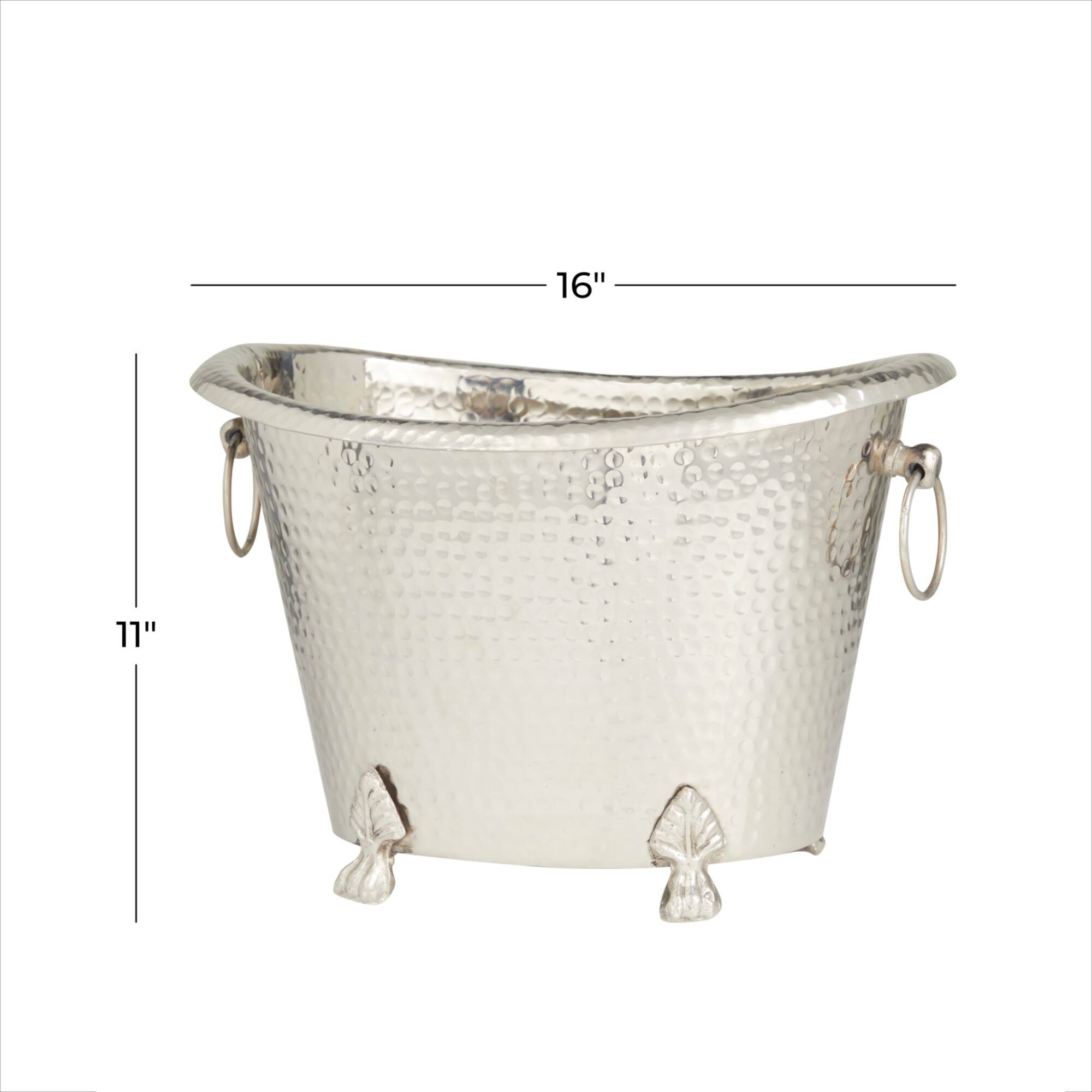 Silver Aluminum Traditional Wine Holder, 11" x 16" x 12"